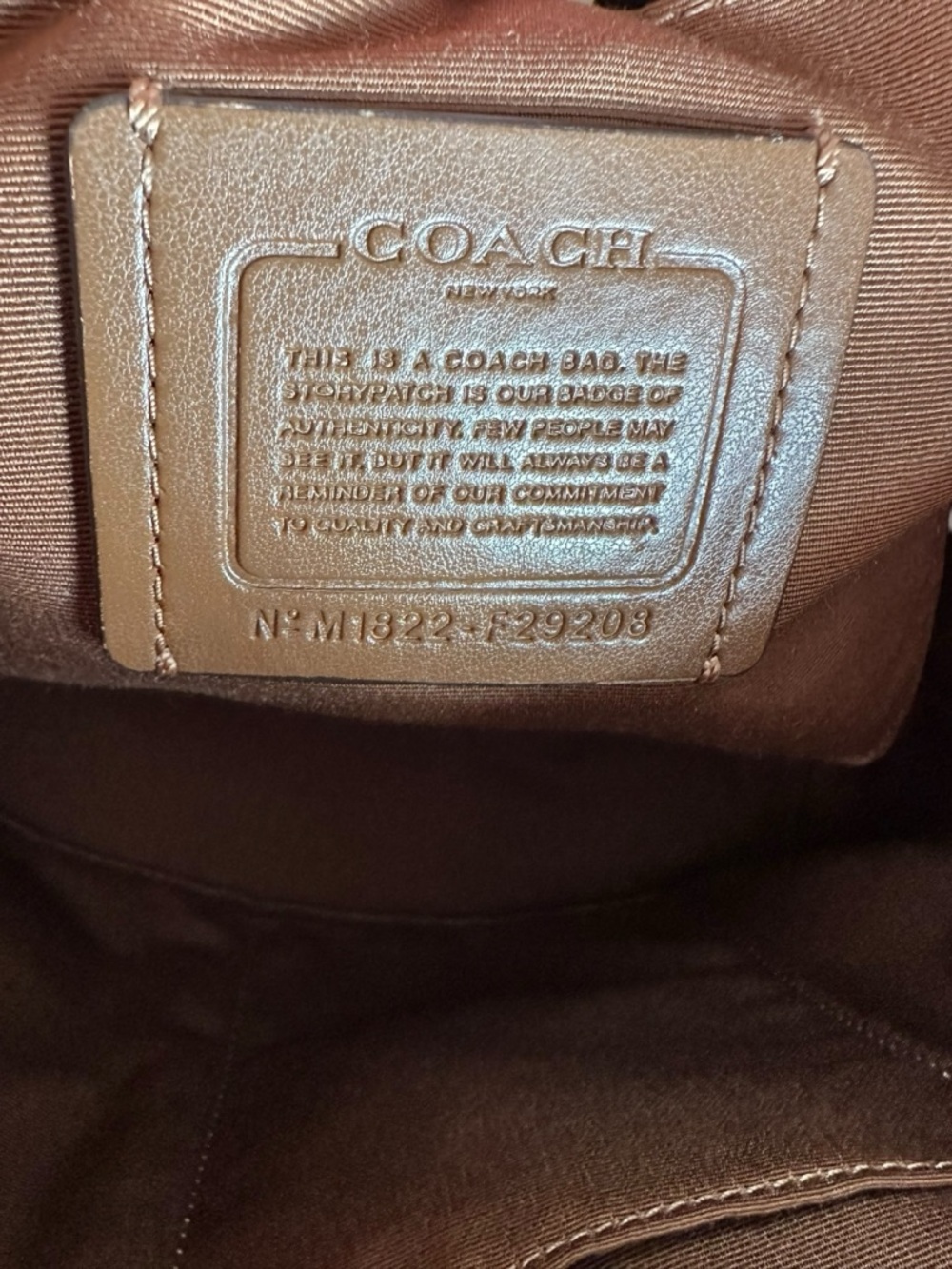 Coach Monogram Canvas Tote in Brown with Leather Trim - Picture 7 of 7